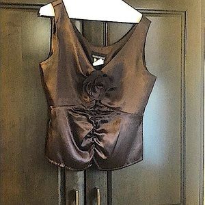 Dress tank/cami with floral vee veckline Frank Lyman in rich brown